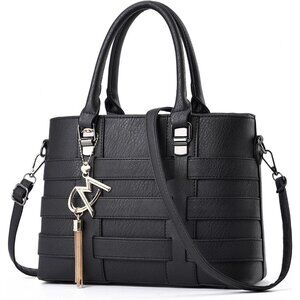 Tibes Designer Handbag for Women – PU Leather Weave Shoulder Top-Handle Purse